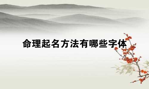 命理起名方法有哪些字体