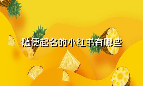 随便起名的小红书有哪些