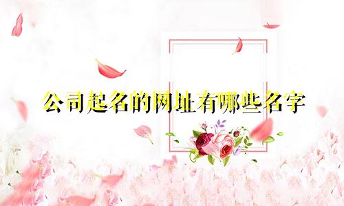 公司起名的网址有哪些名字