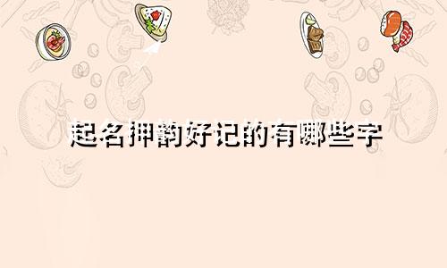 起名押韵好记的有哪些字