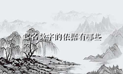 起名数字的依据有哪些