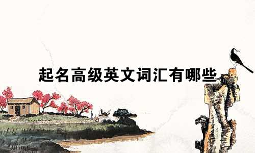 起名高级英文词汇有哪些