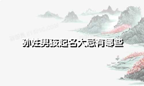 孙姓男孩起名大忌有哪些