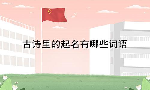 古诗里的起名有哪些词语