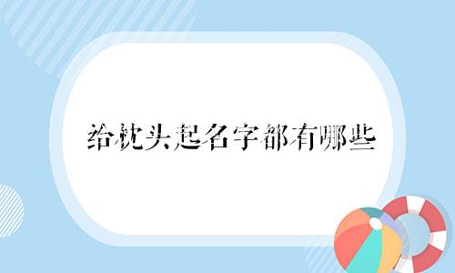 给枕头起名字都有哪些