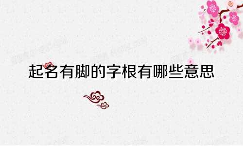 起名有脚的字根有哪些意思