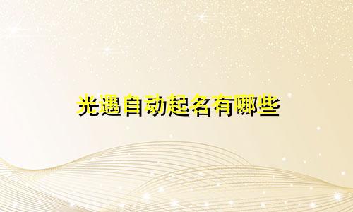 光遇自动起名有哪些