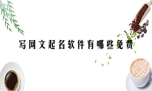 写网文起名软件有哪些免费