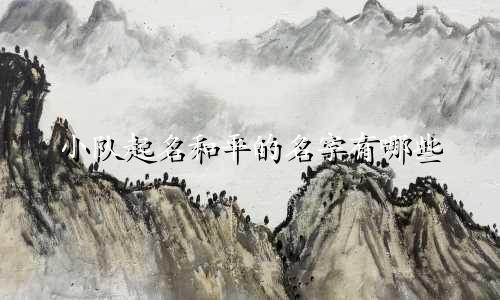 小队起名和平的名字有哪些