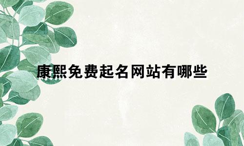 康熙免费起名网站有哪些