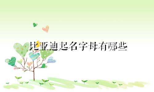 比亚迪起名字母有哪些