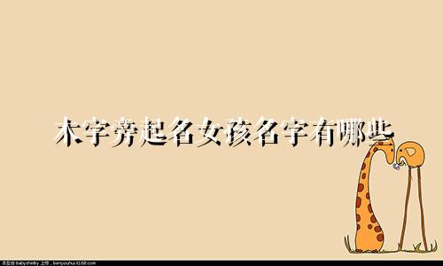 木字旁起名女孩名字有哪些
