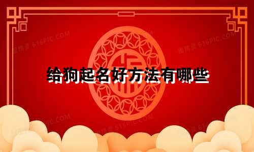 给狗起名好方法有哪些