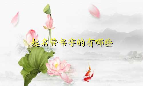 起名带书字的有哪些