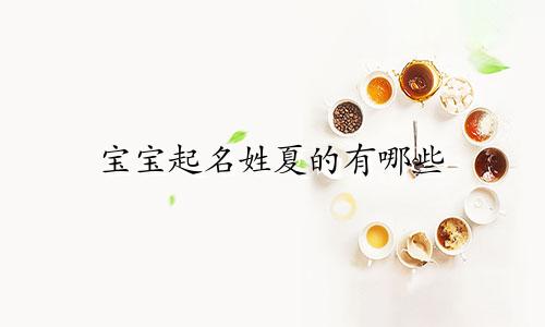 宝宝起名姓夏的有哪些
