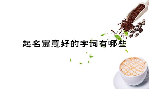 起名寓意好的字词有哪些