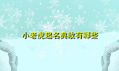 小老虎起名典故有哪些