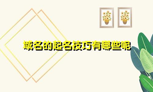 域名的起名技巧有哪些呢