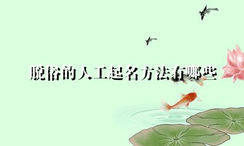脱俗的人工起名方法有哪些