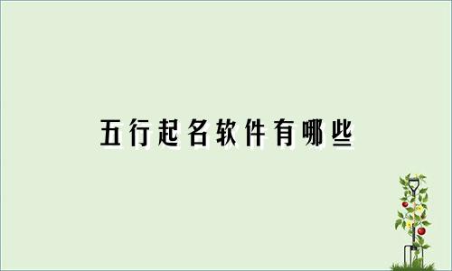 五行起名软件有哪些
