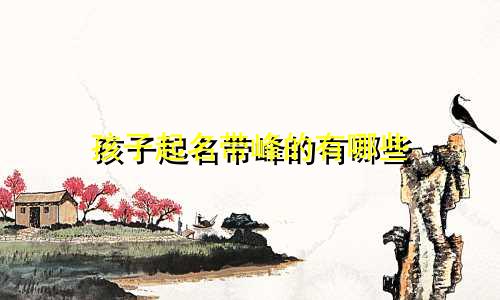 孩子起名带峰的有哪些