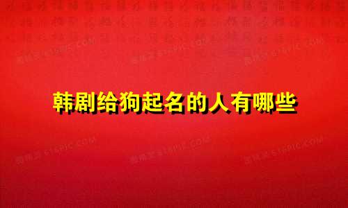 韩剧给狗起名的人有哪些