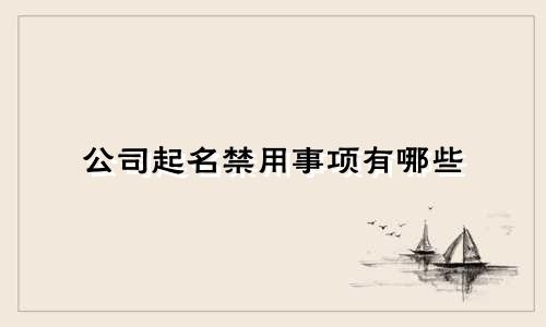 公司起名禁用事项有哪些