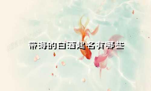带海的白酒起名有哪些