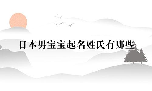 日本男宝宝起名姓氏有哪些