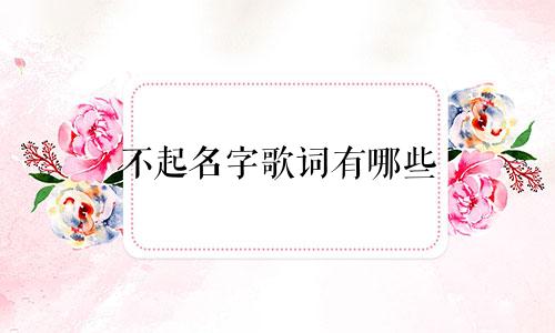 不起名字歌词有哪些