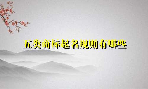 五类商标起名规则有哪些