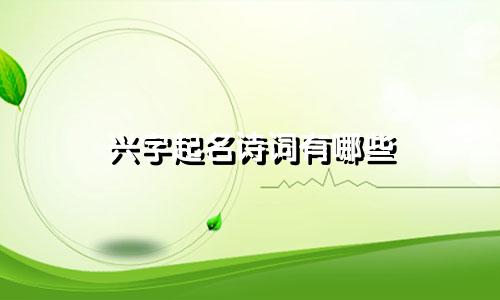 兴字起名诗词有哪些