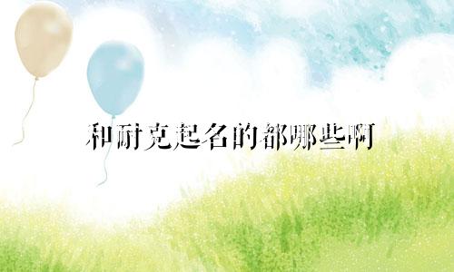和耐克起名的都哪些啊