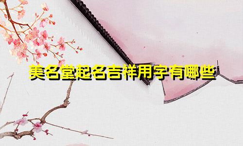 美名堂起名吉祥用字有哪些