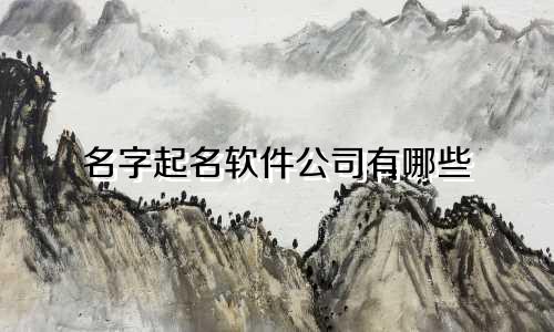 名字起名软件公司有哪些