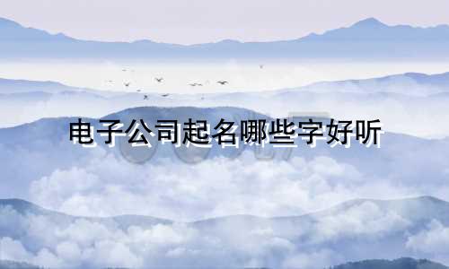 电子公司起名哪些字好听