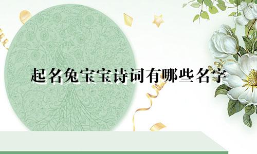 起名兔宝宝诗词有哪些名字