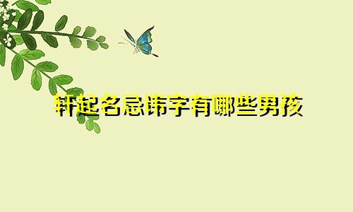 轩起名忌讳字有哪些男孩