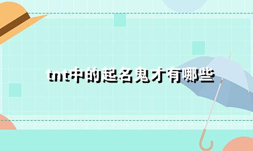 tnt中的起名鬼才有哪些