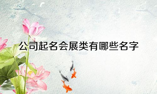 公司起名会展类有哪些名字