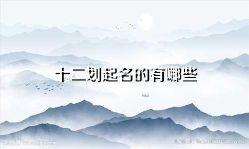 十二划起名的有哪些