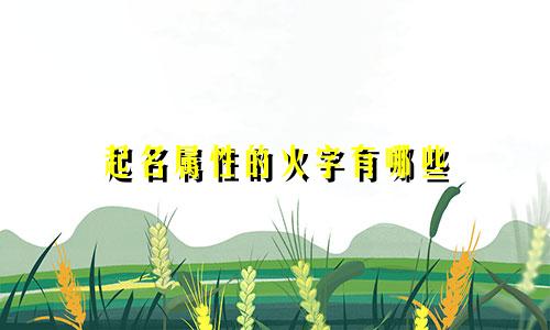 起名属性的火字有哪些