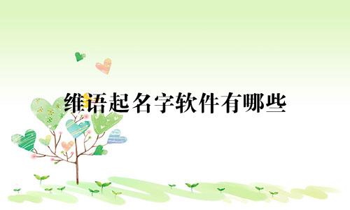 维语起名字软件有哪些
