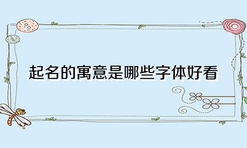 起名的寓意是哪些字体好看