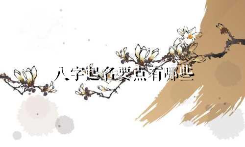八字起名要点有哪些