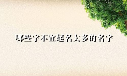 哪些字不宜起名太多的名字