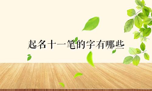 起名十一笔的字有哪些