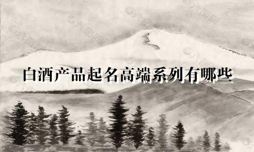 白酒产品起名高端系列有哪些