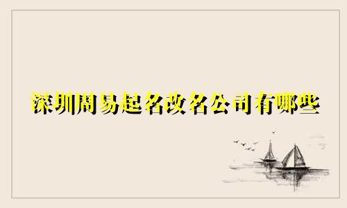 深圳周易起名改名公司有哪些