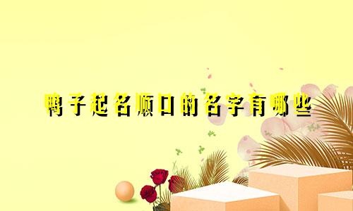 鸭子起名顺口的名字有哪些